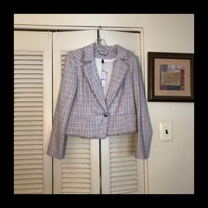 NWT White House Black Market Purple Tweed Blazer